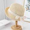 Bow knitted fisherman's hat women's spring and summer sunshade sunscreen hat fashion versatile basin hat French