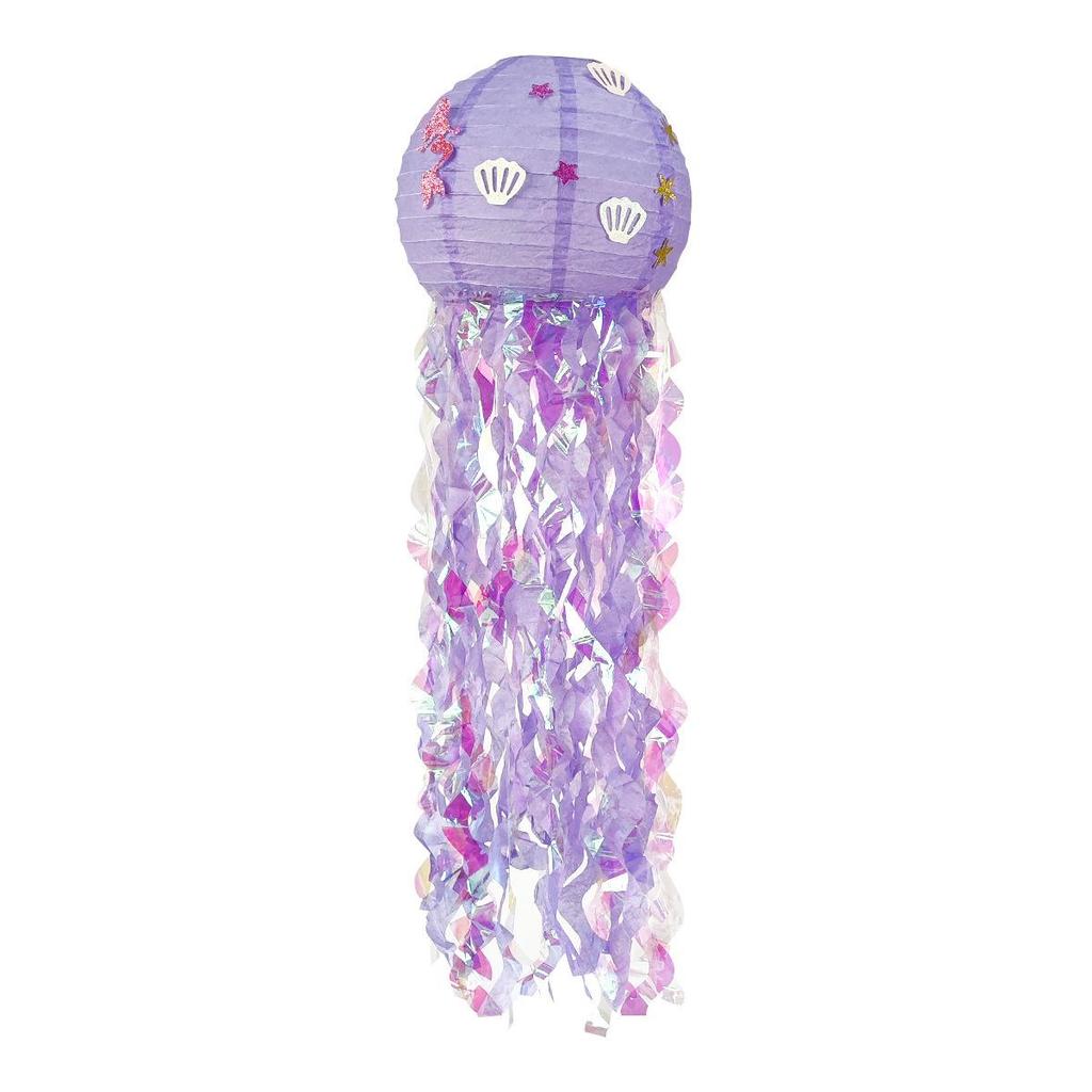 Creative Seven-Color Jellyfish Lanterns - DIY Mermaid Paper Lanterns for Kindergarten Birthday Party Decorations