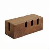 Kabelmanagementbox Nussbaum Kabelsortierer Massivholz Steckdosenleistenabdeckung für Schreibtisch, Home Office,