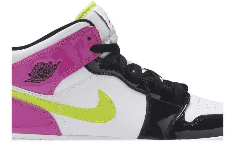 Jordan 1 Mid White Black Cyber Pink (GS) Sneakers