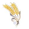 Delicate Ear of Wheat Brooches Women's Dainty Crystal Pin Accessory Trendy Pins Jewelry for Daily Wear Parties Dates