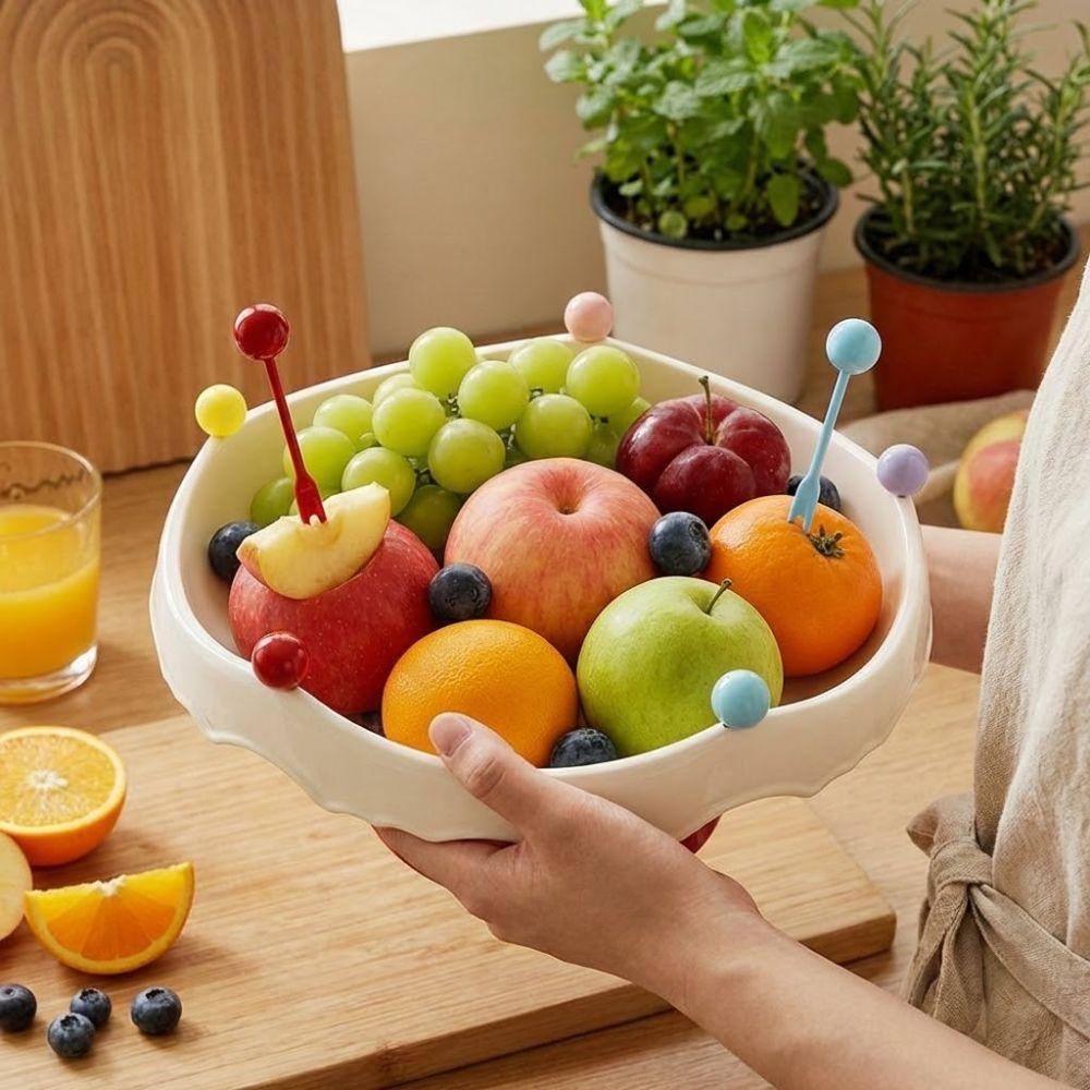 Draining Fruit Water-Filtering Bowl 360° Rotating Snack Storage Plate  Tea Table