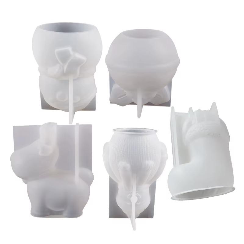 Moule à bougie en silicone Renne de Noël Bonhomme de neige Cloche DIY 3D Chaussette de Noël Résine Plâtre Artisanat Décoration d'hiver pour la maison Cadeaux