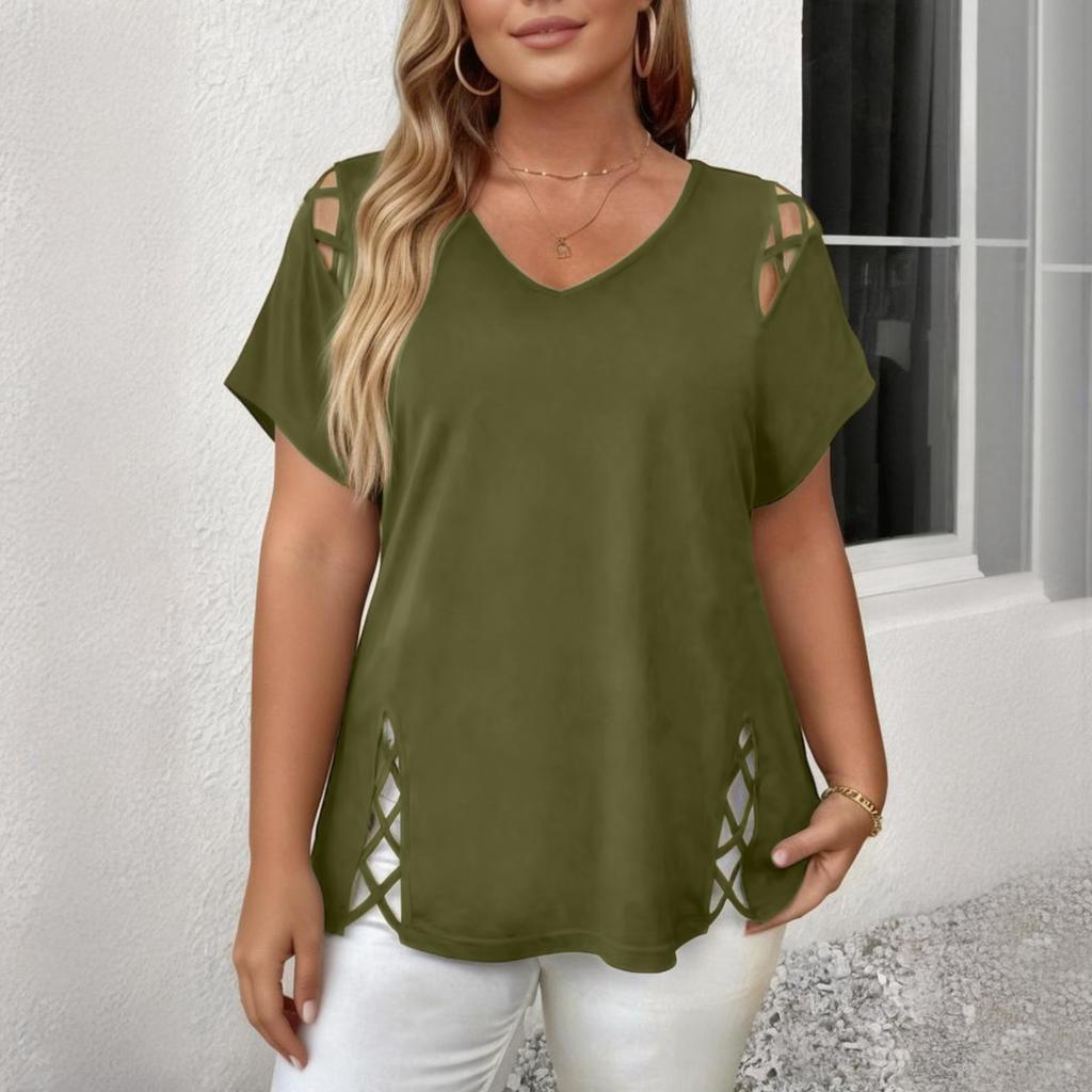 Women's Fashionable Short Sleeve Elegant Commuting And Casual Top