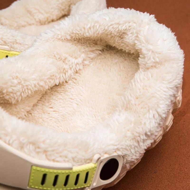 New Fashi Winter Slippers Warm Plush Couple Slippers Indoor Outdoor N-slip Men's Cott Shoes Thick Soled Men Garden Shoes