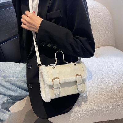 Bag Women's 2025 New Fashion Retro Plush Cylinder Handbag Women's Trend Shoulder Bag Crossbody Bag
