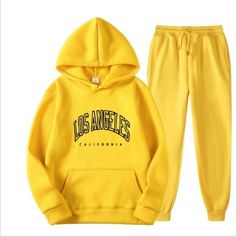 Europäische und amerikanische Herrenmode Frühling und Herbst Kapuzenpullover einfarbig Pullover-Anzug Herren Sport- und Freizeitanzug Herren-Kapuzenpullover