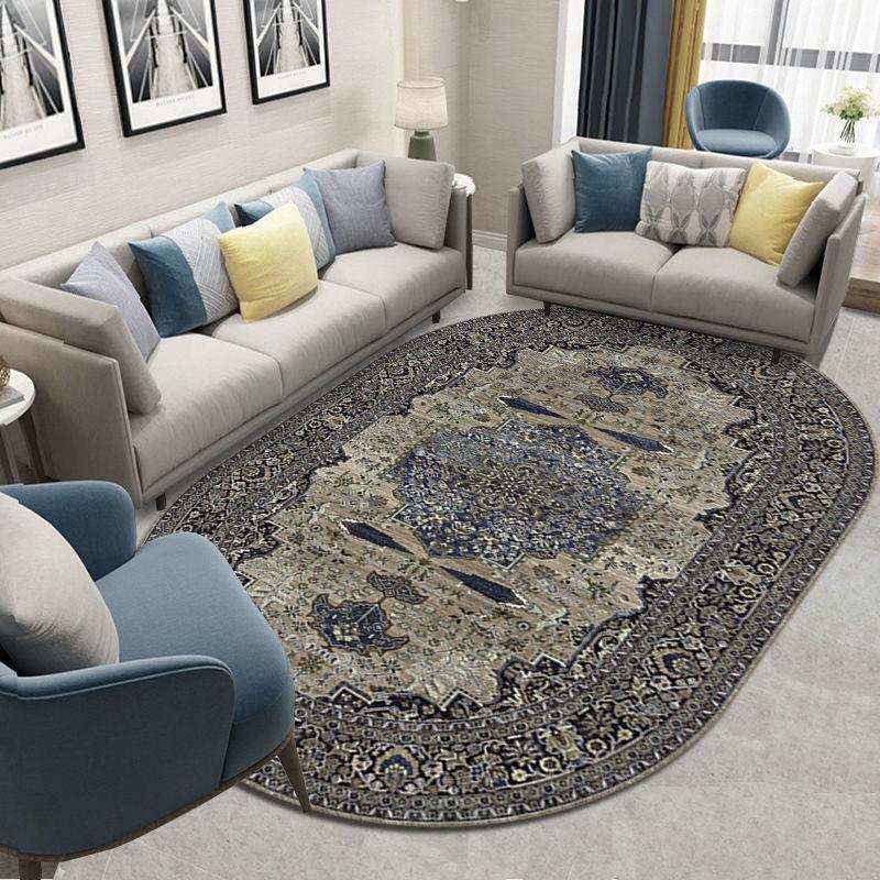 European Style Carpets for Living Room Persia Bedroom Decor Rugs Oval Large Area Carpet Lounge Rug Anti-Slip Entryway Door Mat