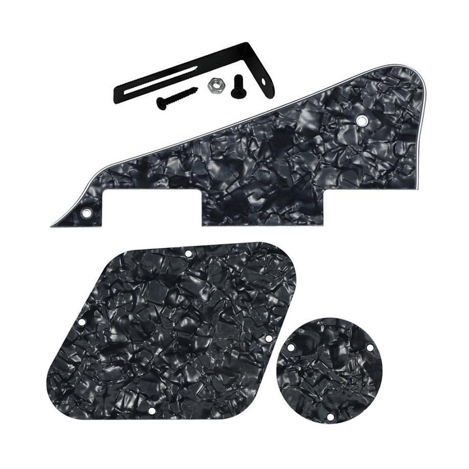 FLEOR Set LP Gitarren-Schlagbrett Kratzschutz & Regler-/Schalter-Hohlraumabdeckung & Halterung für LP Gitarrenteile