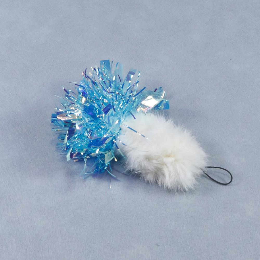 Plush Ball Cat Toy Tassel Rabbit Fur Cat Teaser Stick Changing Heads Pet Toys For Kitten