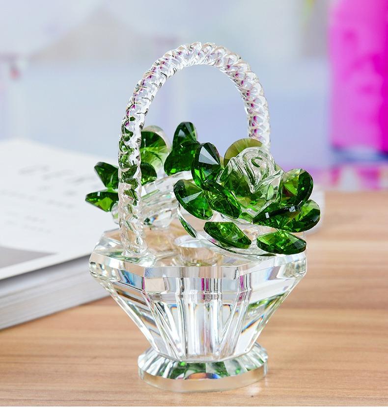 Creative Crystal Flower Basket Ornaments, Living Room Wine Cabinet, Wedding Gifts, Teacher's Day Gifts,table, Car Ornaments