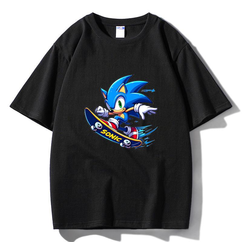 

M15 MINISO 2026 Summer Men Women Print Oversized T-shirt Casual Cotton Tee XS чёрный