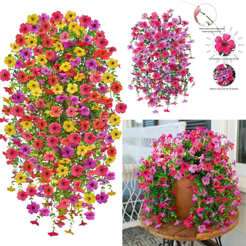 2Pcs Plastic Eucalyptus Fake Plant Decor Daisy Artificial Flowers Hanging Vines For Wedding Arch Home Garden Wall Decoration