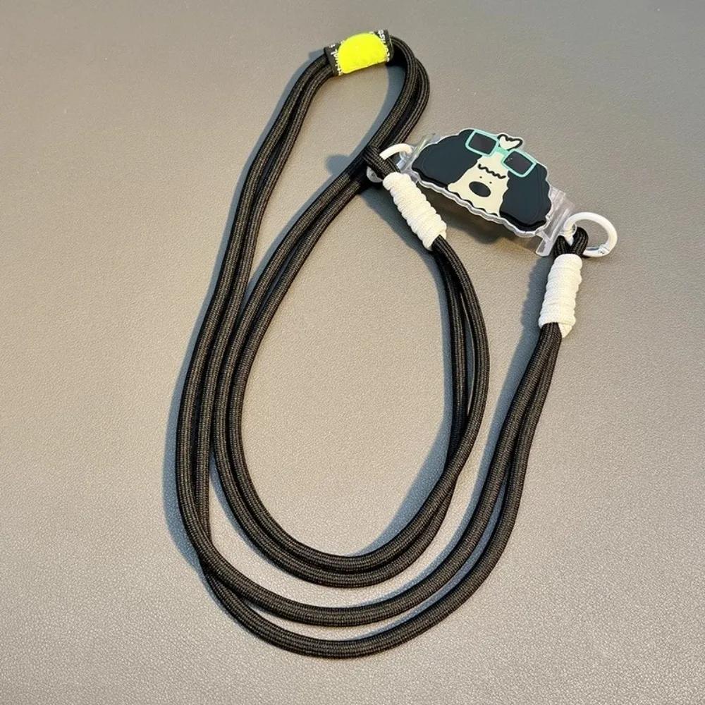 Cartoon Dog Rabbit Phone Crossbody Chain Stand Back Clip Holder Detachable Neck Strap Hanging Rope Adjustable