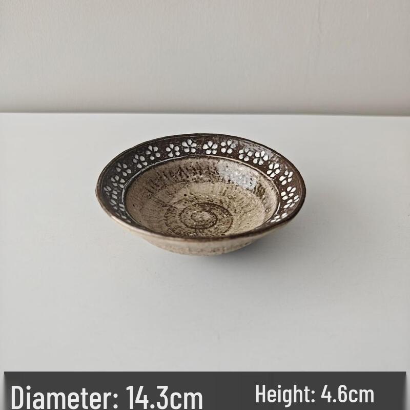 Wabi-Sabi Hand-Painted Ceramic Plum Blossom Bowl