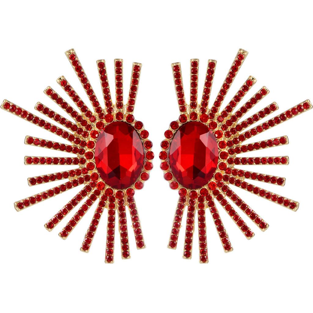 Exaggerated Symmetrical Earrings Featuring Colorful Water For Female Style Accessory