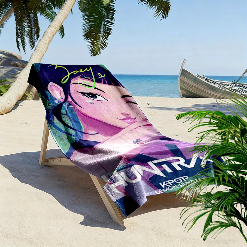 K-pop Demon Hunters: Huntrax Comeback beach towel soft Beach towel for vacation photos seaside swim Outdoor pool towel Comfort beach