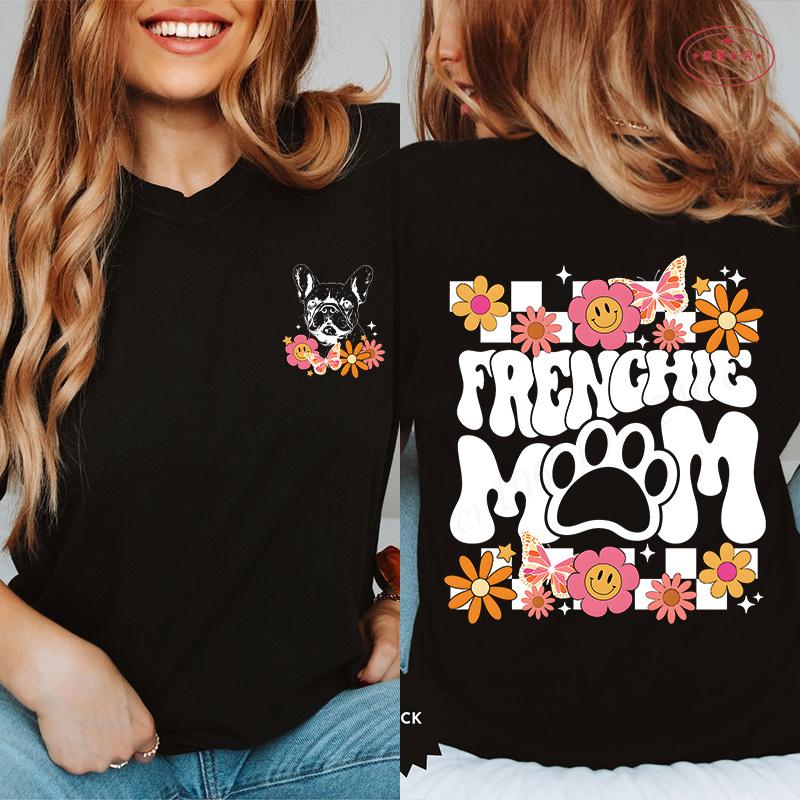 Frenchie Mama Unisex TShirt Bulldog Dog Lover Tees Fashion Print Graphic Tops Summer Short Sleeve Shirt Harajuku Female Clothing