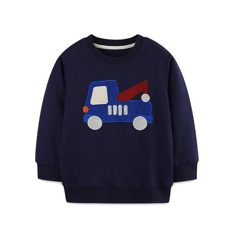 European Style Boys Car Print Hoodie - Autumn 25 New Arrivals for Children, Long Sleeve 2 Years (90 cm)