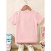 Girls Crew Neck Short Sleeve T-Shirt with Cartoon Tomato Surfing Print