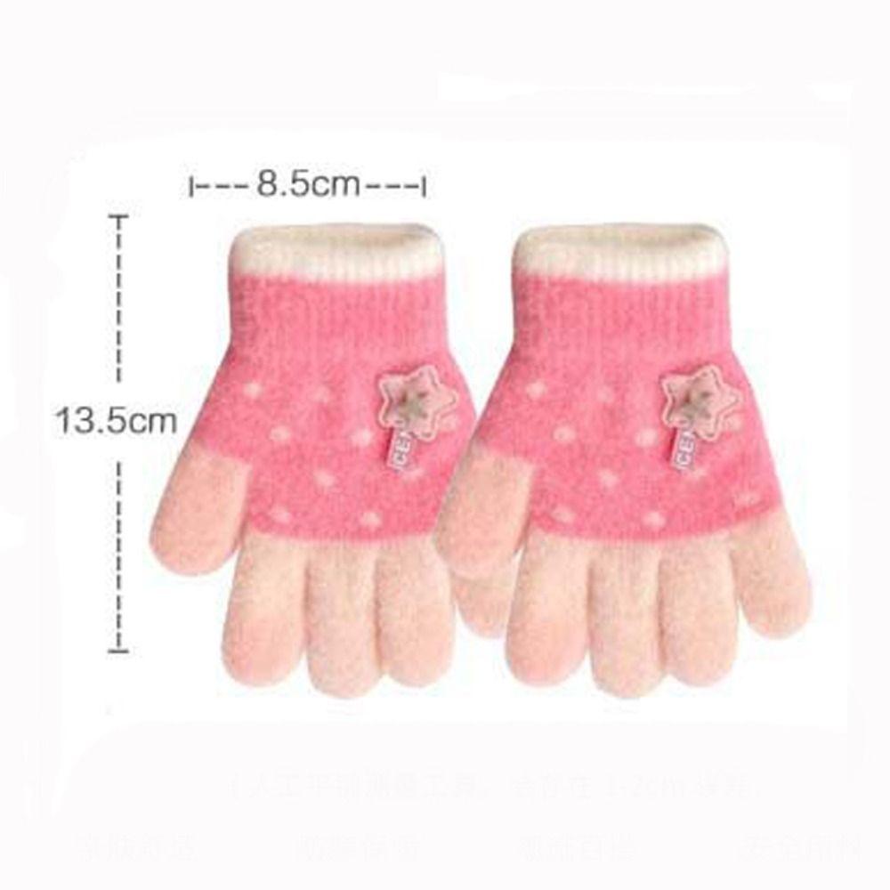 Fashion Cute Cartoon Kids Knitted Gloves Thickened Children Full Fingers Gloves Outdoor Sports Winter Warm Windproof Gloves