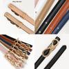 Imitation Leather Dress Belt Snap-On Bow-Shaped Buttons Multi Holes Adjustable Length Thin Waistband