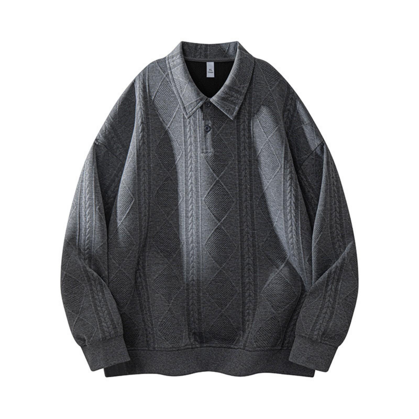 

Повседневные толстовки с лацканами, подчеркивающие мускулатуру, в стиле ретро, универсальная рубашка с длинным рукавом, свободный модный красивый топ с лацканами XXL