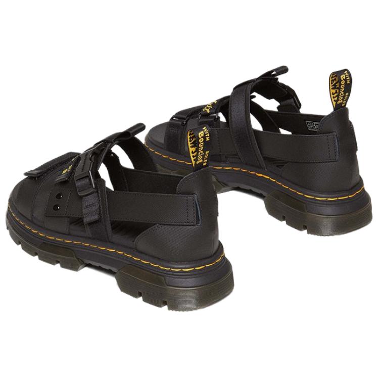 Dr. Martens Leather Fabric Comfortable Casual Beach Sandals Unisex Sandals Black 31574001