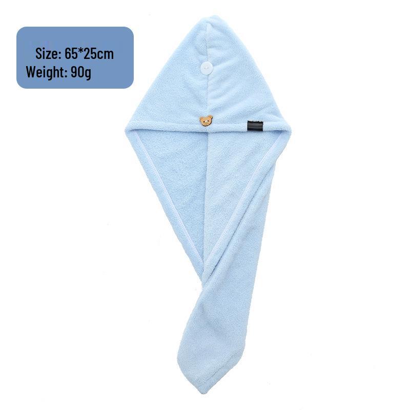 Thickened Double-Layer Coral Fleece Quick-Dry Hair Cap for Women, Water-Absorbent and Customizable with Logo