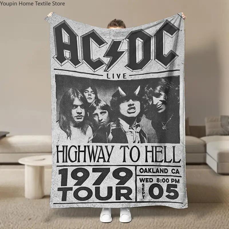 Rock Singer A-AC D-DC Band Fleece Blanket for Bed Bedroom Sofa Soft Flannel Throw Fluffy Children Adult Picnic Blanket Kids Gift