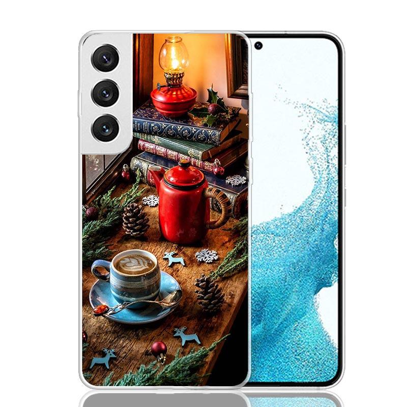 Winter Coffee Christmas Phone Case For Samsung Galaxy S26 Ultra S23 S24 S25 Edge S20 FE S21 S22 Plus Soft Print Shell Cover Fund