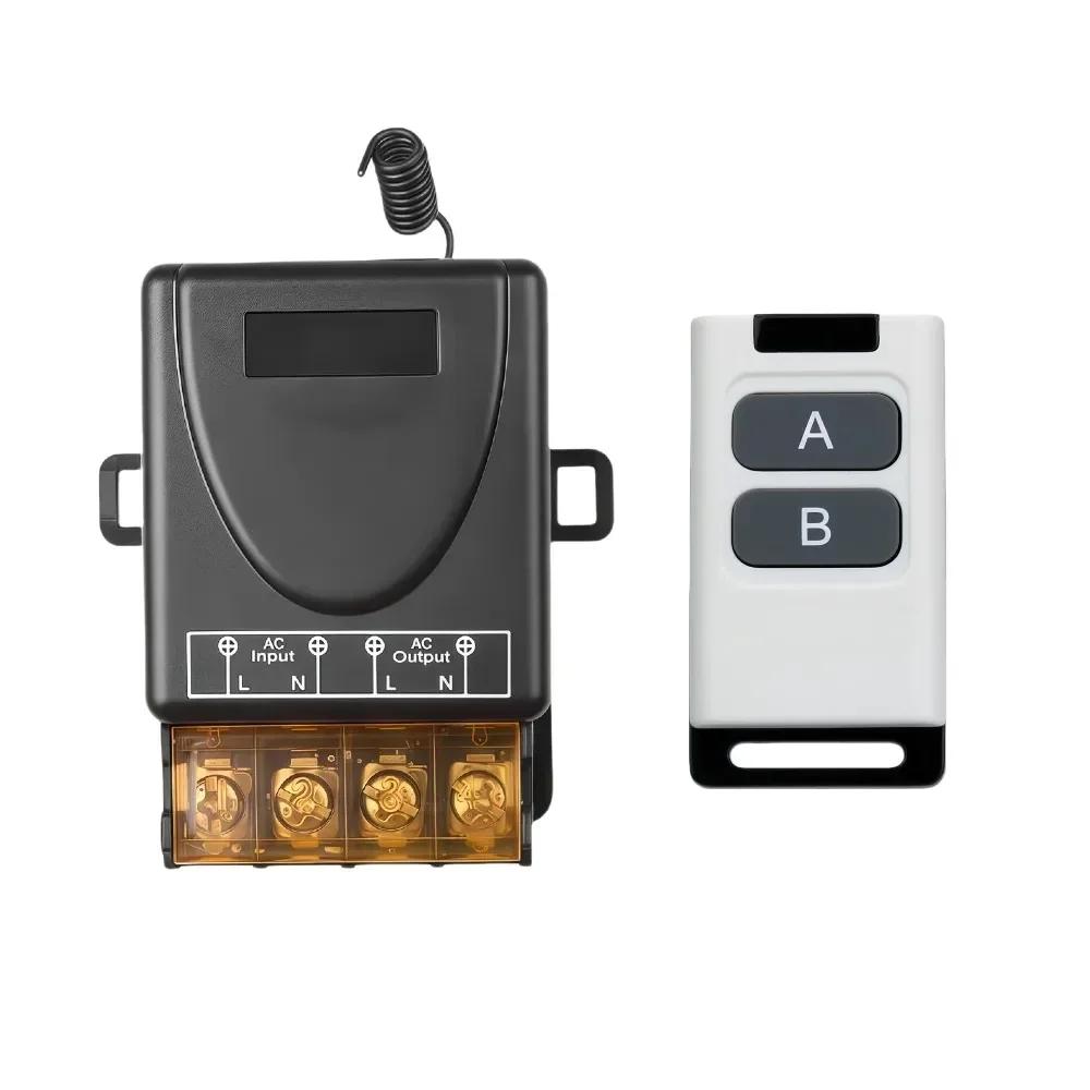 Comutator comutator radio RF wireless 433MHz AC 110V 220V 240V 30A Receptor releu DIY pentru fabrică fermă birou pompă lumini LED motoare gray