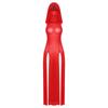 Women Sleeveless Gothic Hooded Dress High Split Sheer See-through Long Rave Night Club Outfit