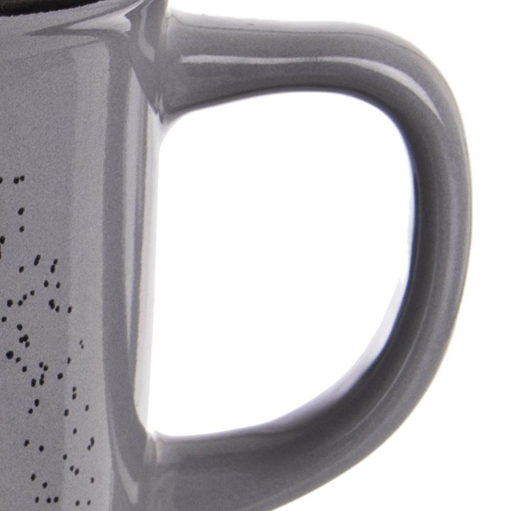 Kubek Ceramiczny do Picia Kawy Herbaty Ziół Napojów Szary 370 ml