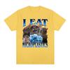 I Eat Microplastics Cat Graphic Funny Meme T Shirts Unisexs Clothing Oversized Cotton Short Sleeve TShirts Harajuku Streetwear