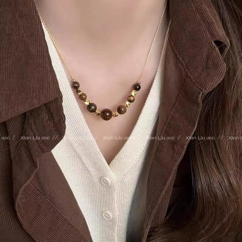 Ins Wind Pearl Necklace Design Collarbone Chain Love Pendant Jewelry