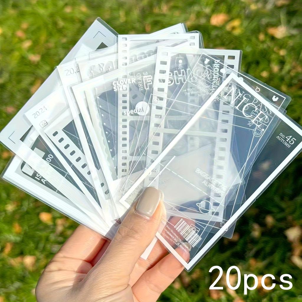 20pcs Vintage-Inspired DIY Transparent Bookmarks with Pressed Flower and Leaf Art - Handmade Frame, Perfect for Nature Themes