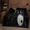 Set Batteria Classico Strumenti Musicali Rock Coperta in Flanella, Coperta Plaid Ultra Morbida per Casa Camera da Letto Letto Divano Copertura Regalo per Bambini