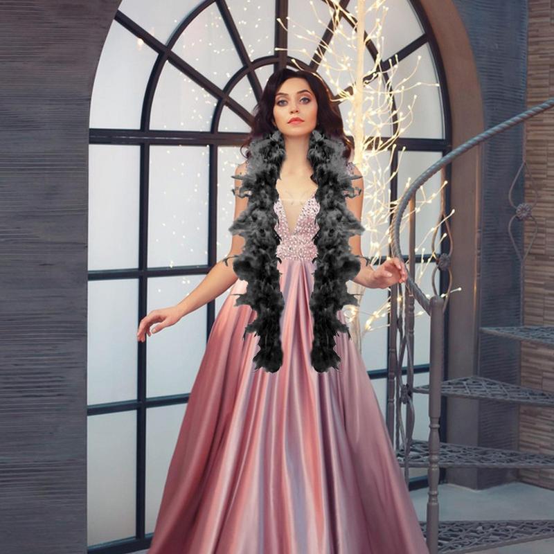 Feather Boa Turkey Pink Feather Decoration Soft Party Costume Accessories Girls Dress Up Costume For Cosplay Halloween Party