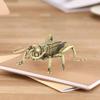 Brass Cricket Statue Desktop Ornament, Good Fortune Lucky Figurine Wealth Decor for Office Room Table Home
