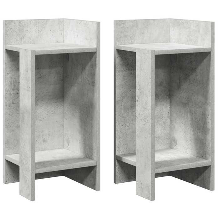 VidaXL Side Tables 2 Pcs with Shelf Concrete Grey 25.5x27x60 Cm, End Table, Sofa Side Table, Table of 858549