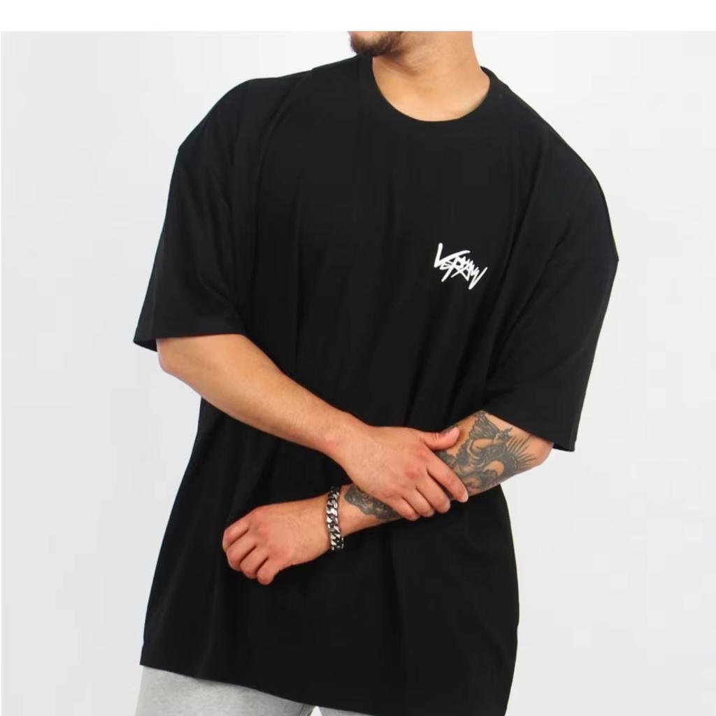NEW Round Collar sports T Shirt Oversize Cotton Summer Tee Training running shirt Man Streetwear Half Sleeve men Tshirt