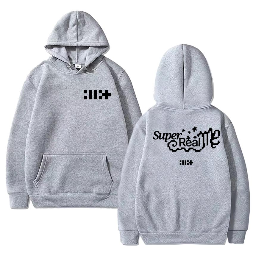 

Korea Kpop ILLIT Band Album Super Real Me Double Sided Print Hoodie Men Women Trend Y2k Pullover Unisex Casual Cotton Sweatshirt S