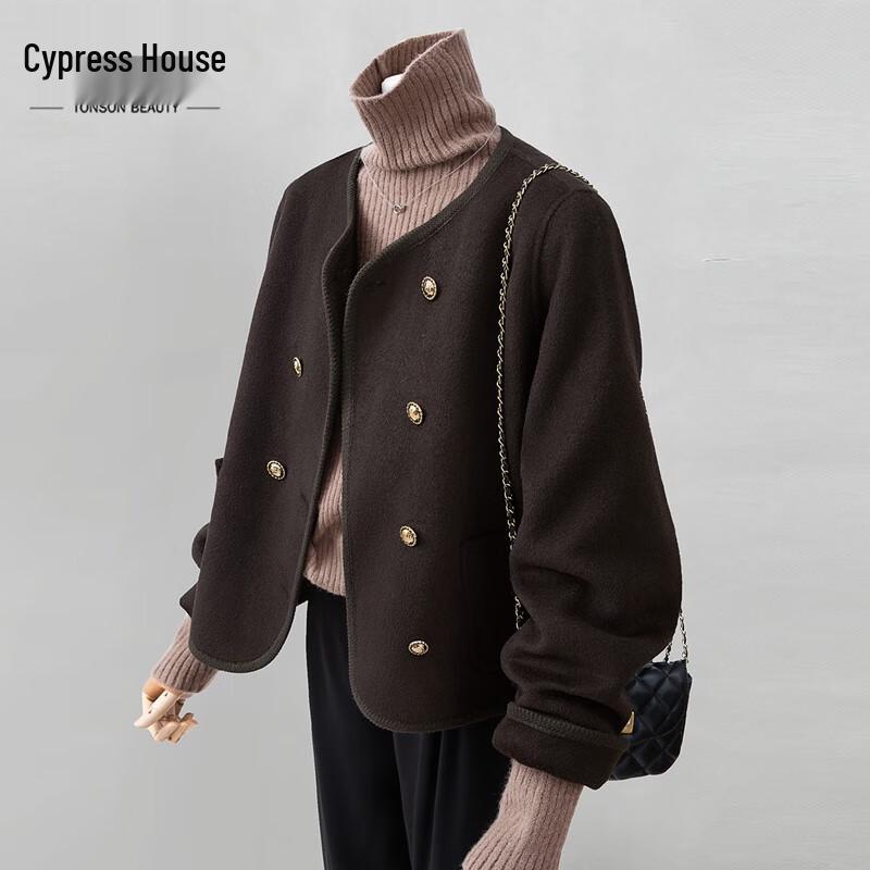 Women s Double-Faced Wool Blend Round Neck Coat XL