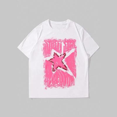 Herren Street Personalisiertes Stern Buchstaben Print Old Kurzarm T-Shirt für Herren