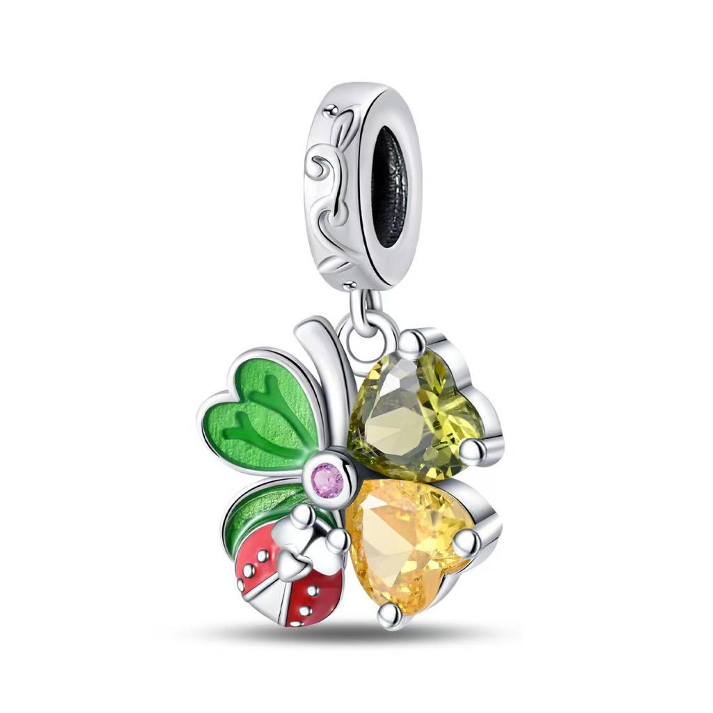 Newcopper Bead Charm Spring Series Sparkling Butterfly Dangle Charm Diy Fit Original Pand Bracelet Women Jewelry Gift