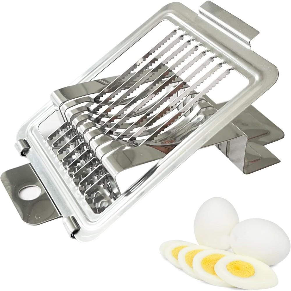 

Яйцерезка, Яйцерезка, Нержавеющая сталь, Нож для яиц для вареных яиц, 8 зубцов из нержавеющей стали, для нарезки яиц, киви, картофеля