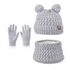 Winter Kids Hat Gloves Scarf Set Thickened Touchscreen Gloves Gift Children Fleece Lined Set