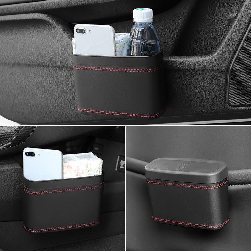 Universal Car Trash Can, Vehicle Trash Bin, Car Seat Back & Door Hanging Storage Box, Multi-Functional Car Accessories