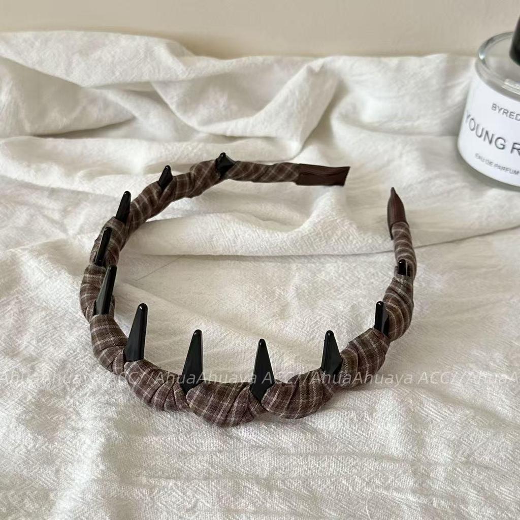 Korean Plaid Gingham Wavy Headband - Women's Versatile Fashion Accessory